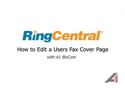 How to Edit a Users Fax Cover Page
